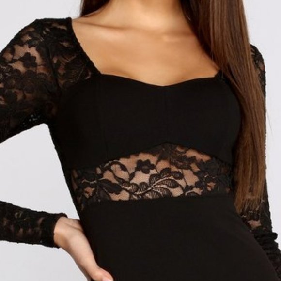 💙HP💙 Windsor Cheyenne Floral Lace Crepe Mini Dress M - Picture 3 of 16